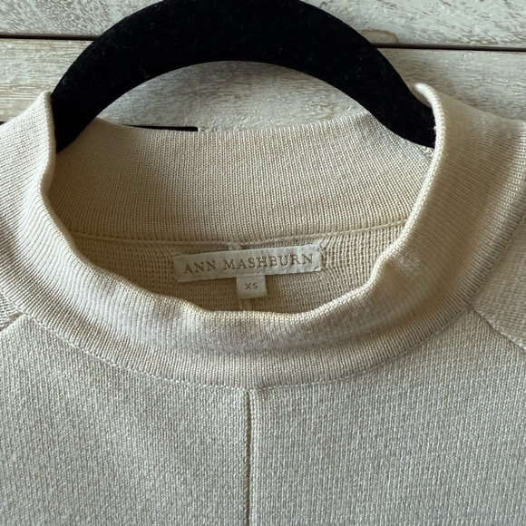 Cream Short Sleeve Mock Neck Top - Picture 3 of 3